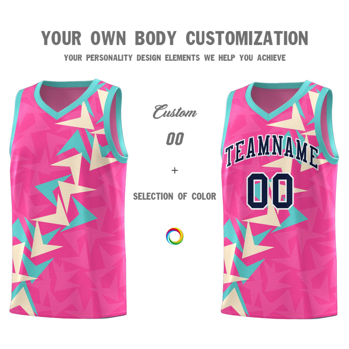 Custom Pink Boomerang Pattern Kits Basketball Jersey|KXKSHOP