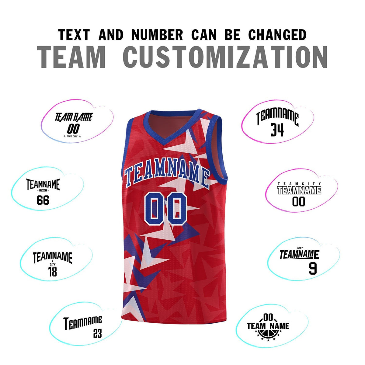 Custom Red Boomerang Pattern Kits Basketball Jersey|KXKSHOP
