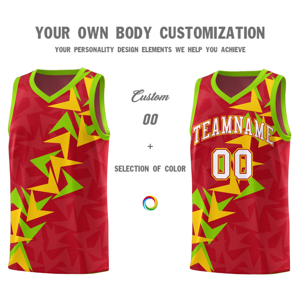 Custom Red Boomerang Pattern Kits Basketball Jersey|KXKSHOP