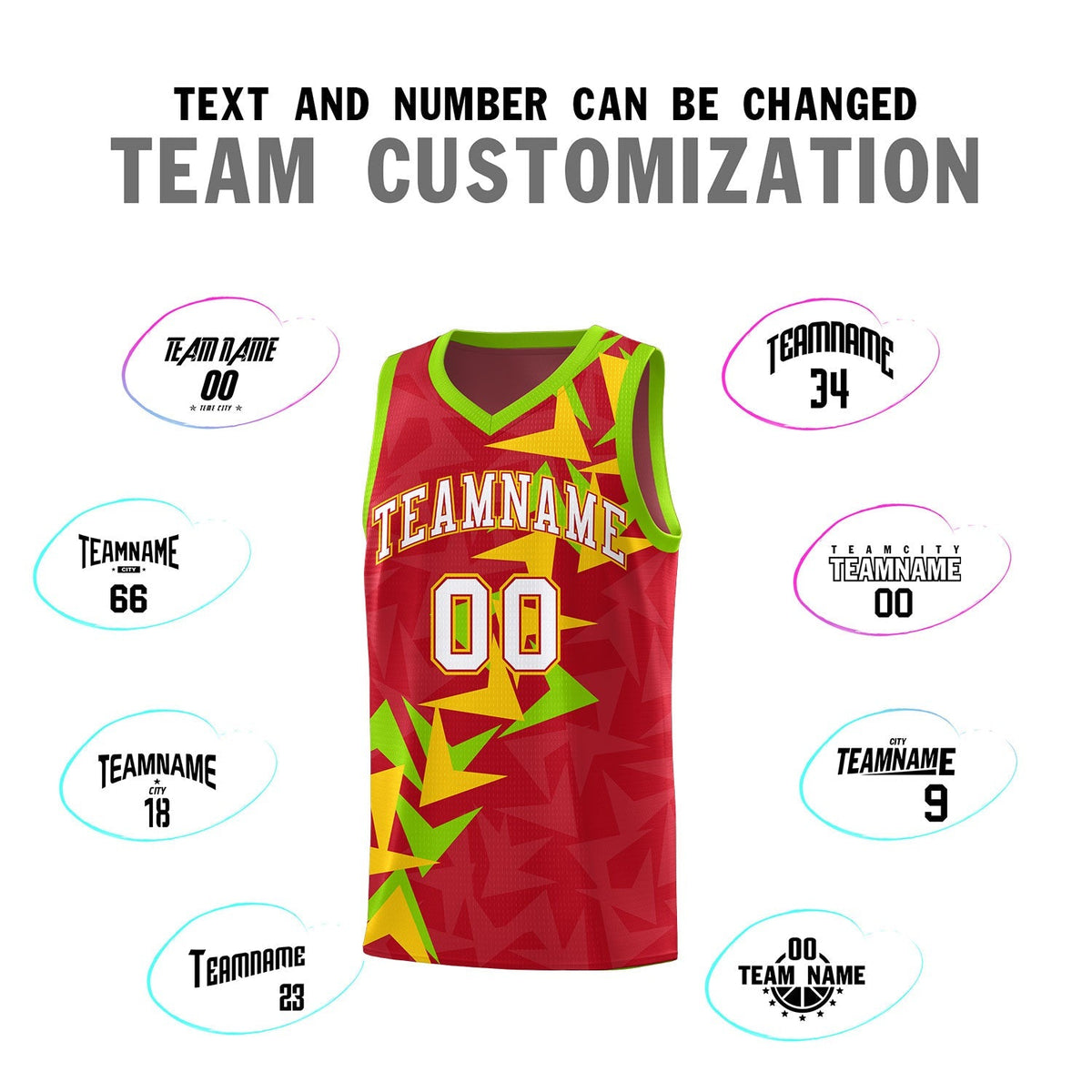 Custom Red Boomerang Pattern Kits Basketball Jersey|KXKSHOP