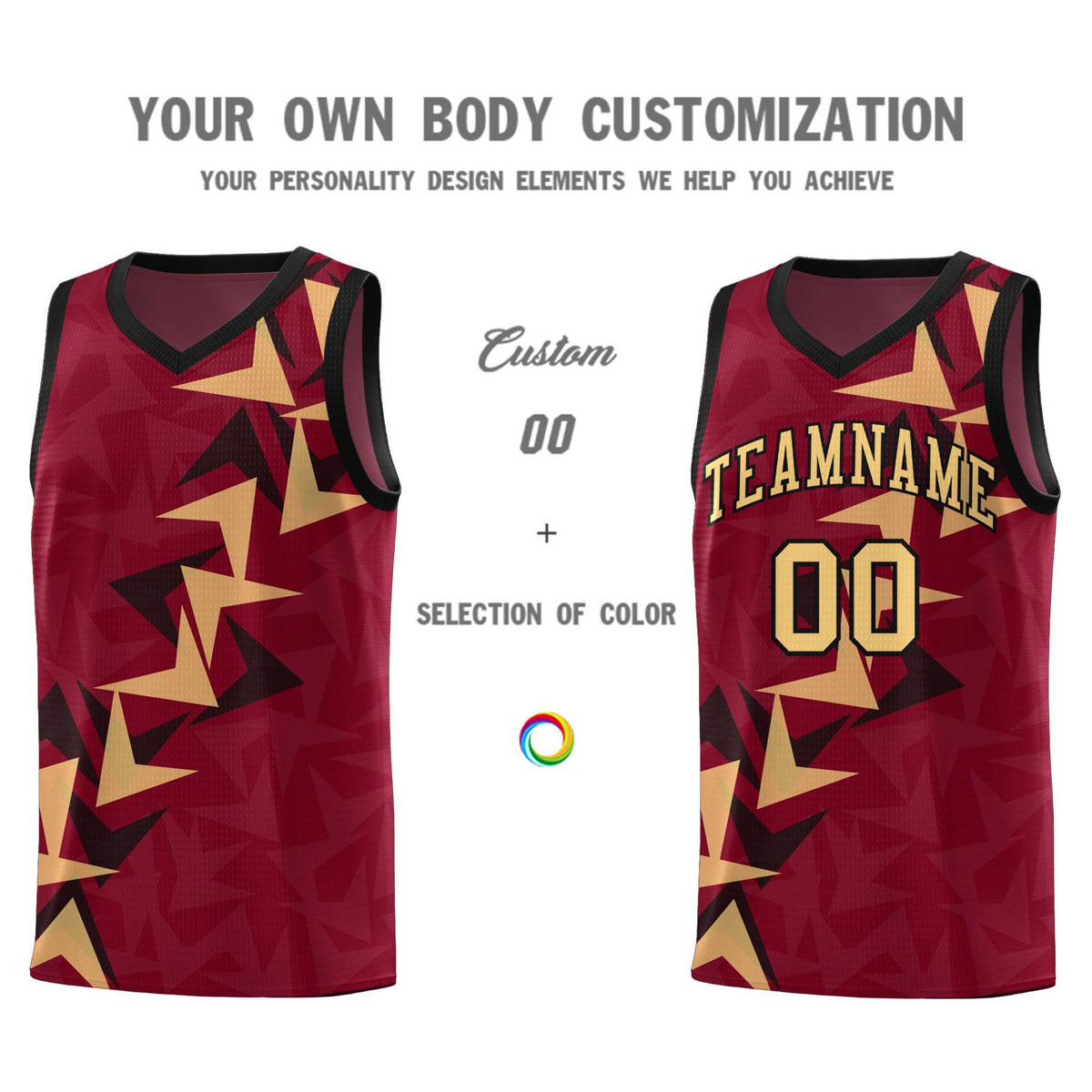 Custom Crimson Boomerang Pattern Kits Basketball Jersey|KXKSHOP
