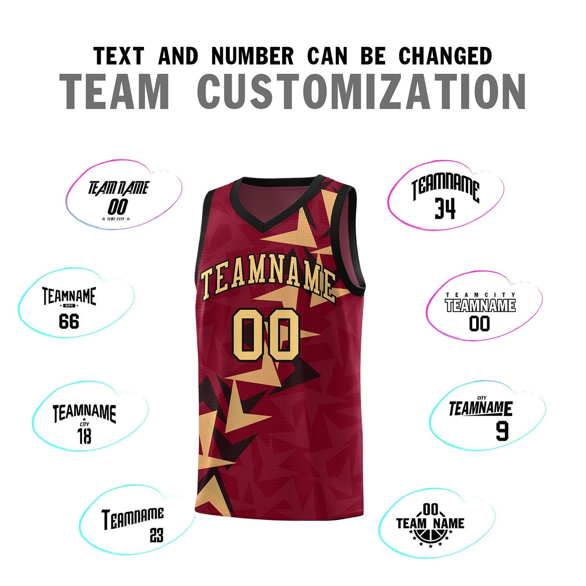 Custom Crimson Boomerang Pattern Kits Basketball Jersey|KXKSHOP