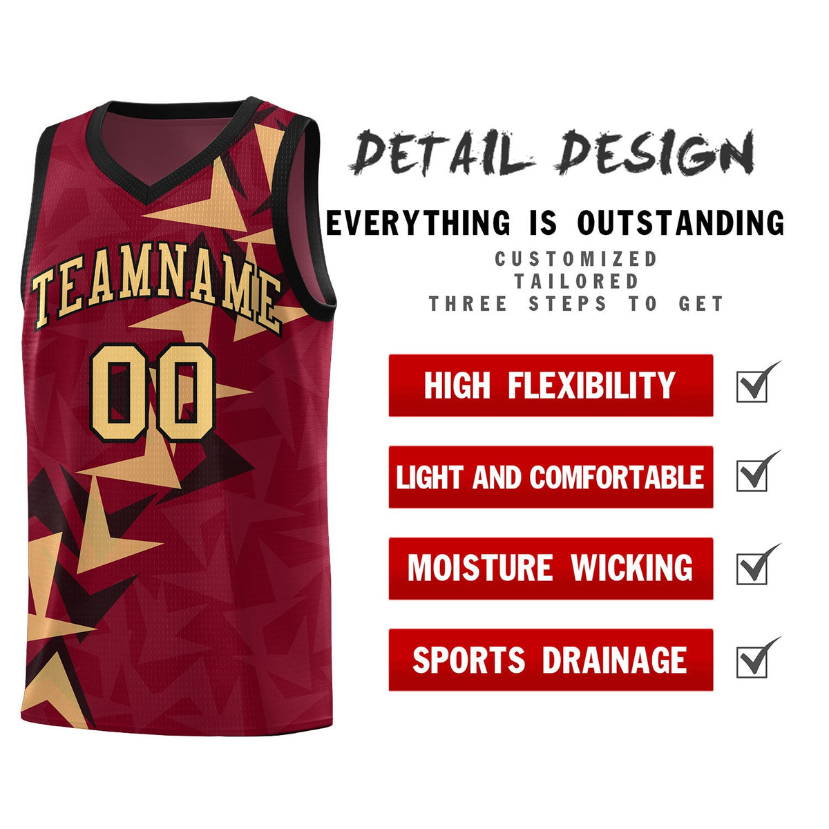 Custom Crimson Boomerang Pattern Kits Basketball Jersey|KXKSHOP
