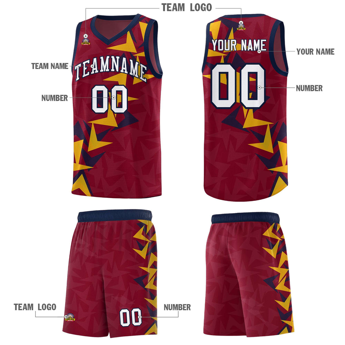 Custom Crimson Boomerang Pattern Kits Basketball Jersey|KXKSHOP