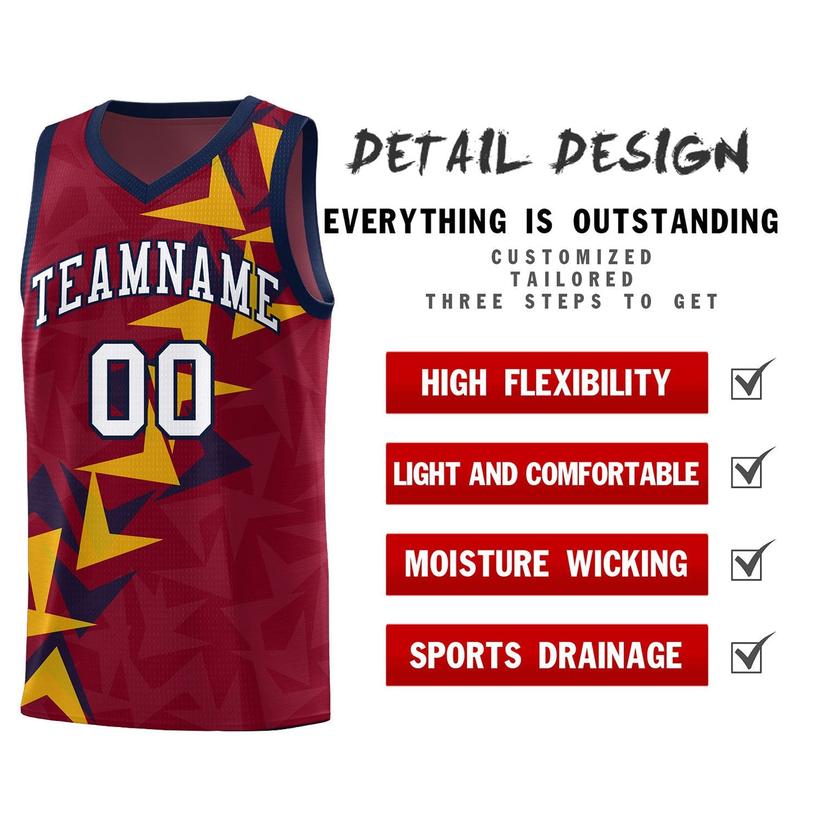 Custom Crimson Boomerang Pattern Kits Basketball Jersey|KXKSHOP