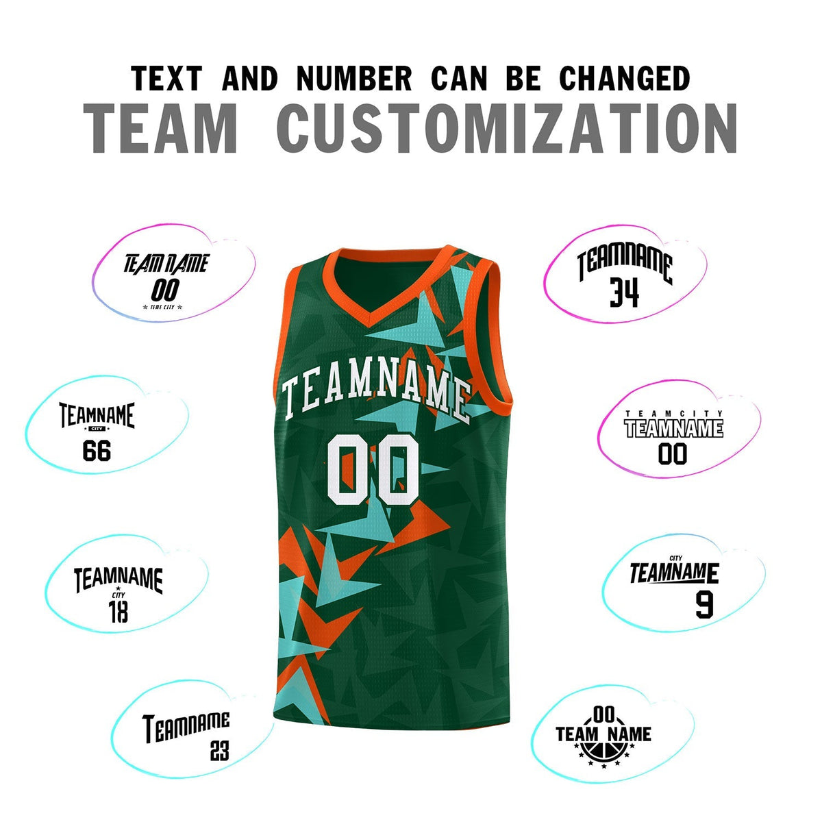Custom Hunter Green Boomerang Pattern Kits Basketball Jersey|KXKSHOP