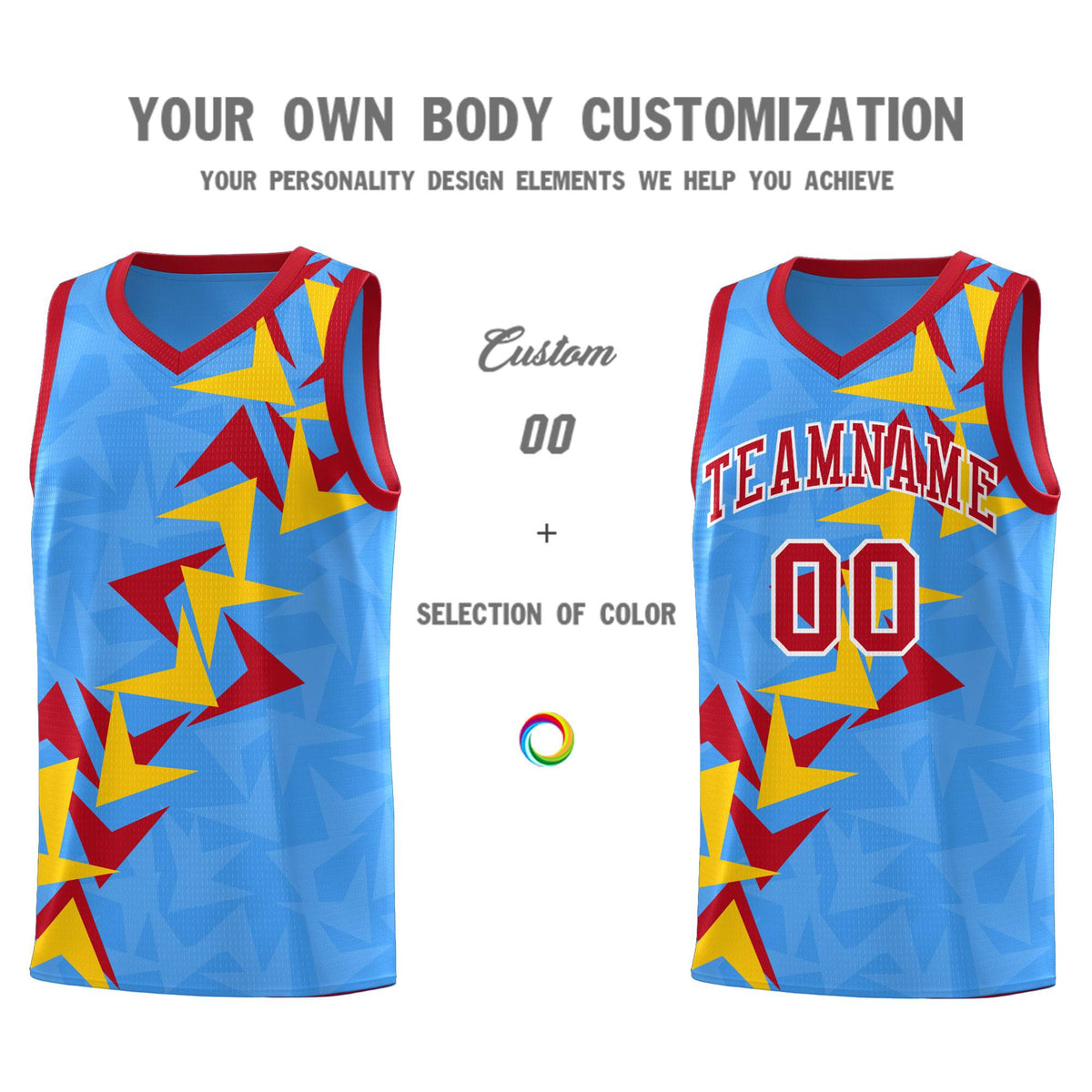 Custom Light Blue Boomerang Pattern Kits Basketball Jersey|KXKSHOP
