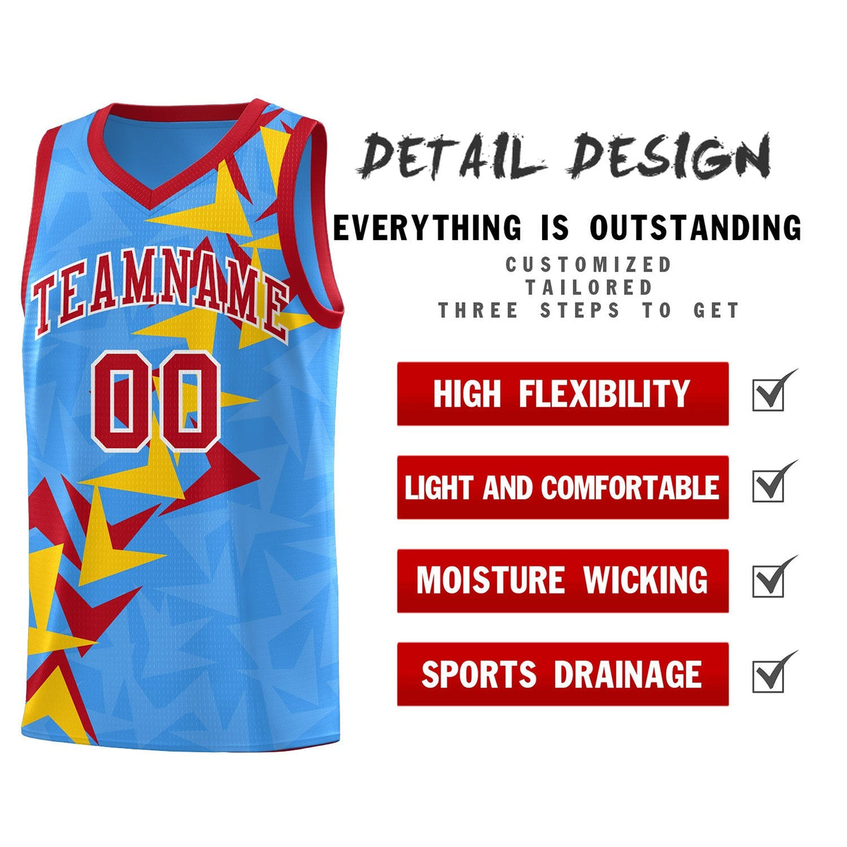 Custom Light Blue Boomerang Pattern Kits Basketball Jersey|KXKSHOP