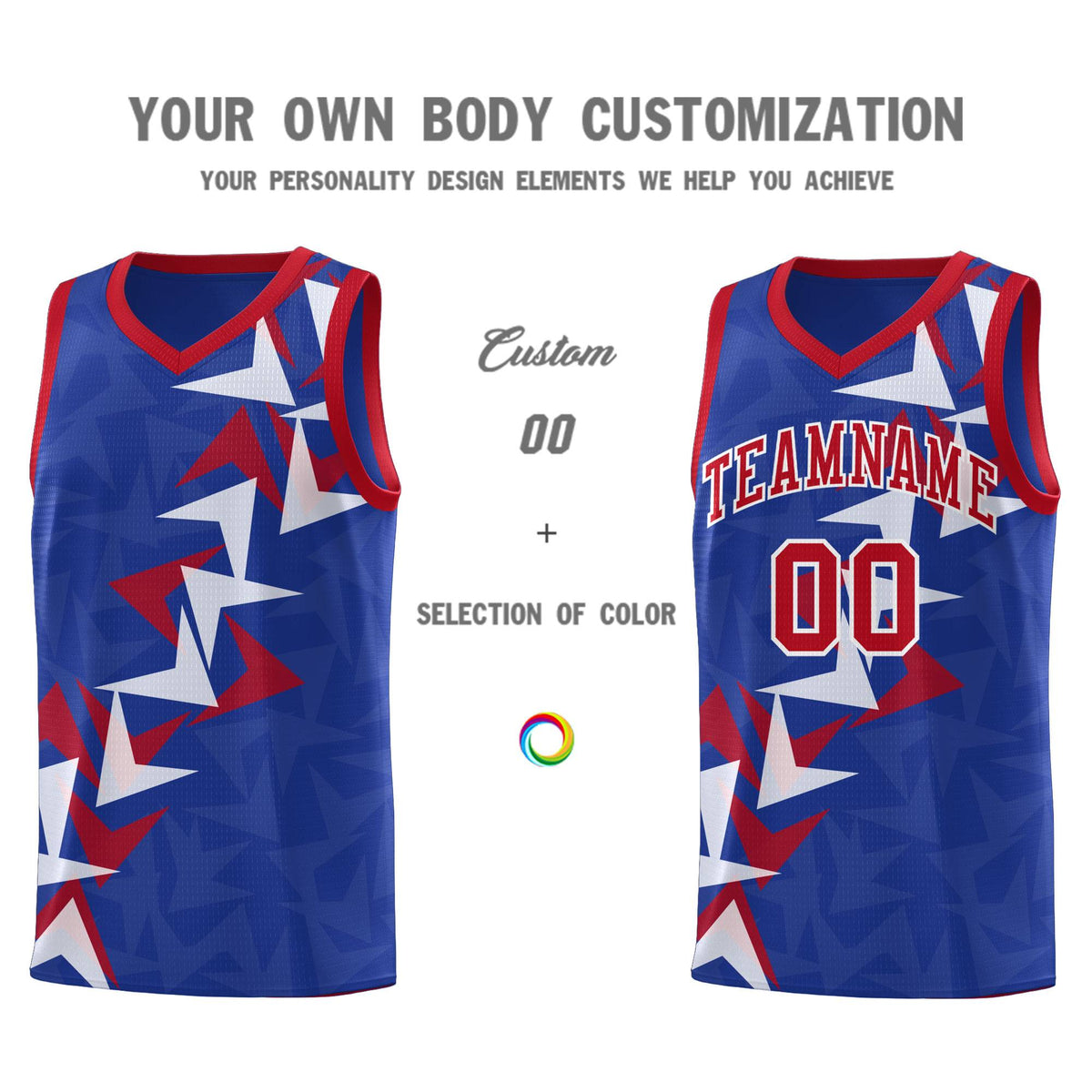 Custom Royal Boomerang Pattern Kits Basketball Jersey|KXKSHOP