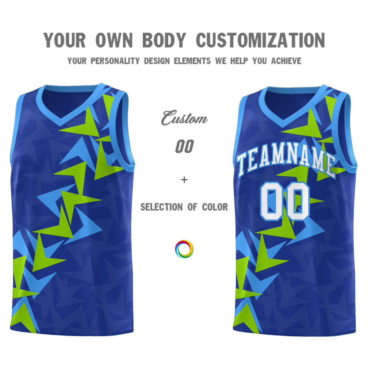 Custom Royal Boomerang Pattern Kits Basketball Jersey|KXKSHOP