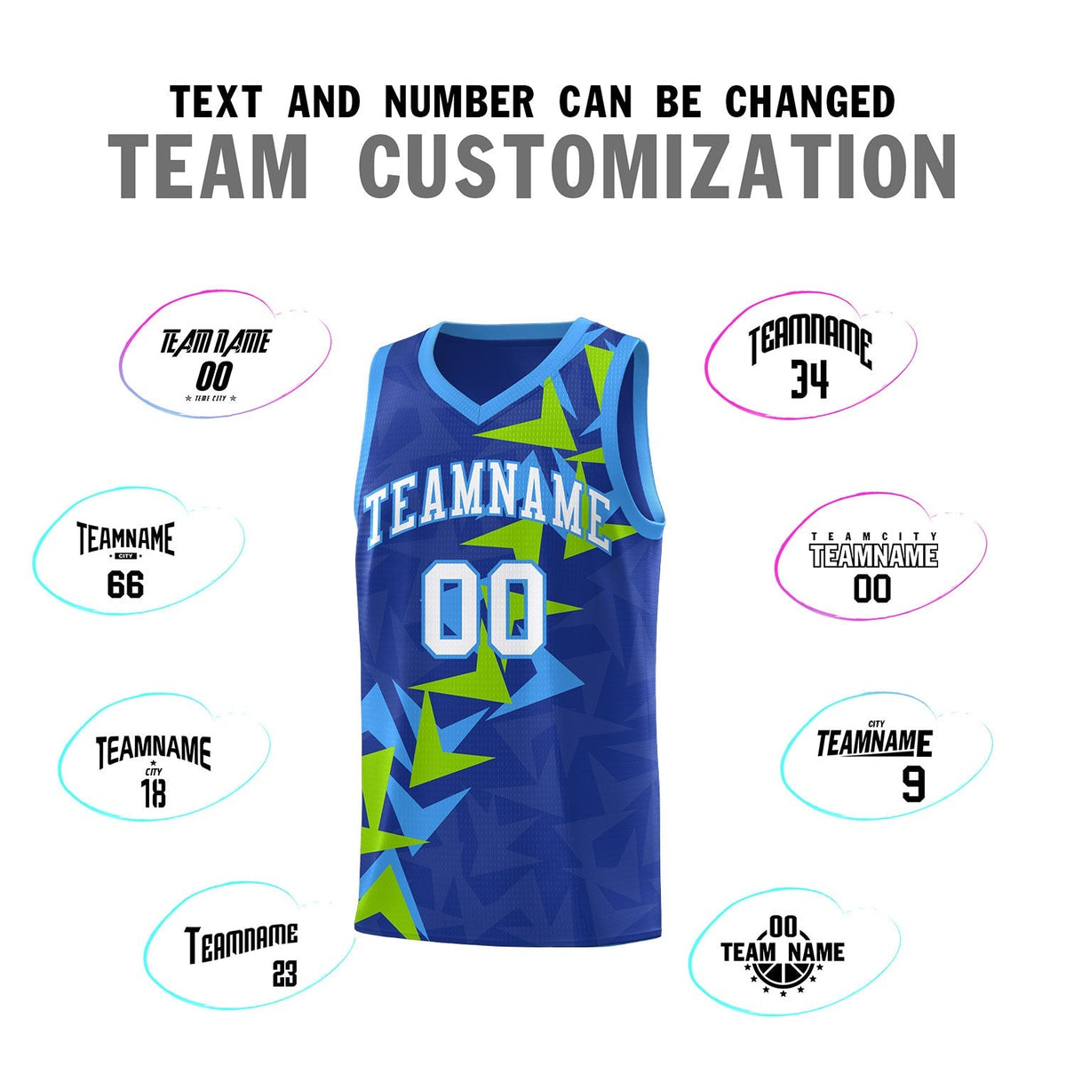 Custom Royal Boomerang Pattern Kits Basketball Jersey|KXKSHOP