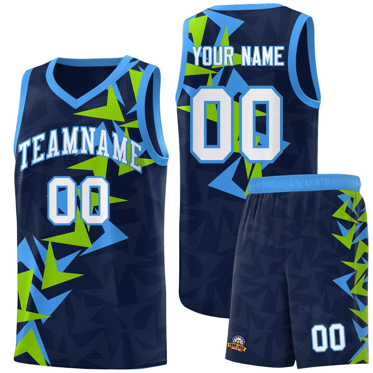 Custom Navy Boomerang Pattern Kits Basketball Jersey|KXKSHOP