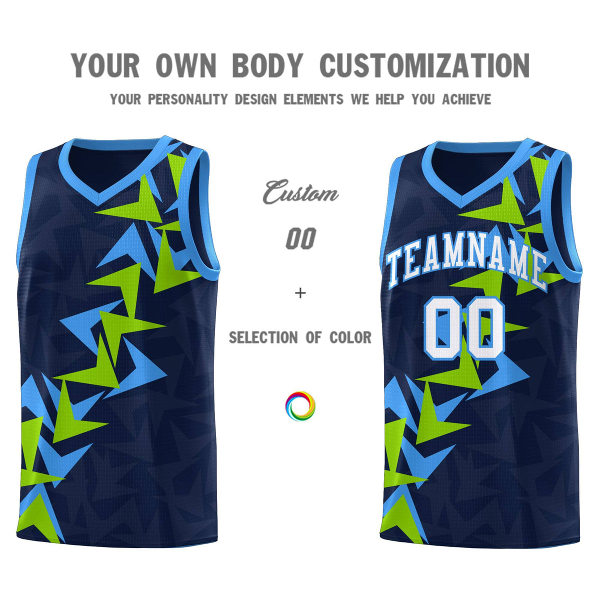 Custom Navy Boomerang Pattern Kits Basketball Jersey|KXKSHOP