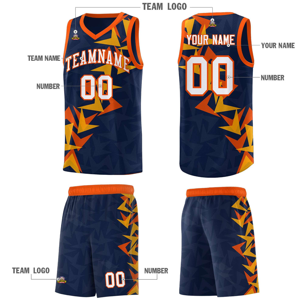 Custom Navy Boomerang Pattern Kits Basketball Jersey|KXKSHOP