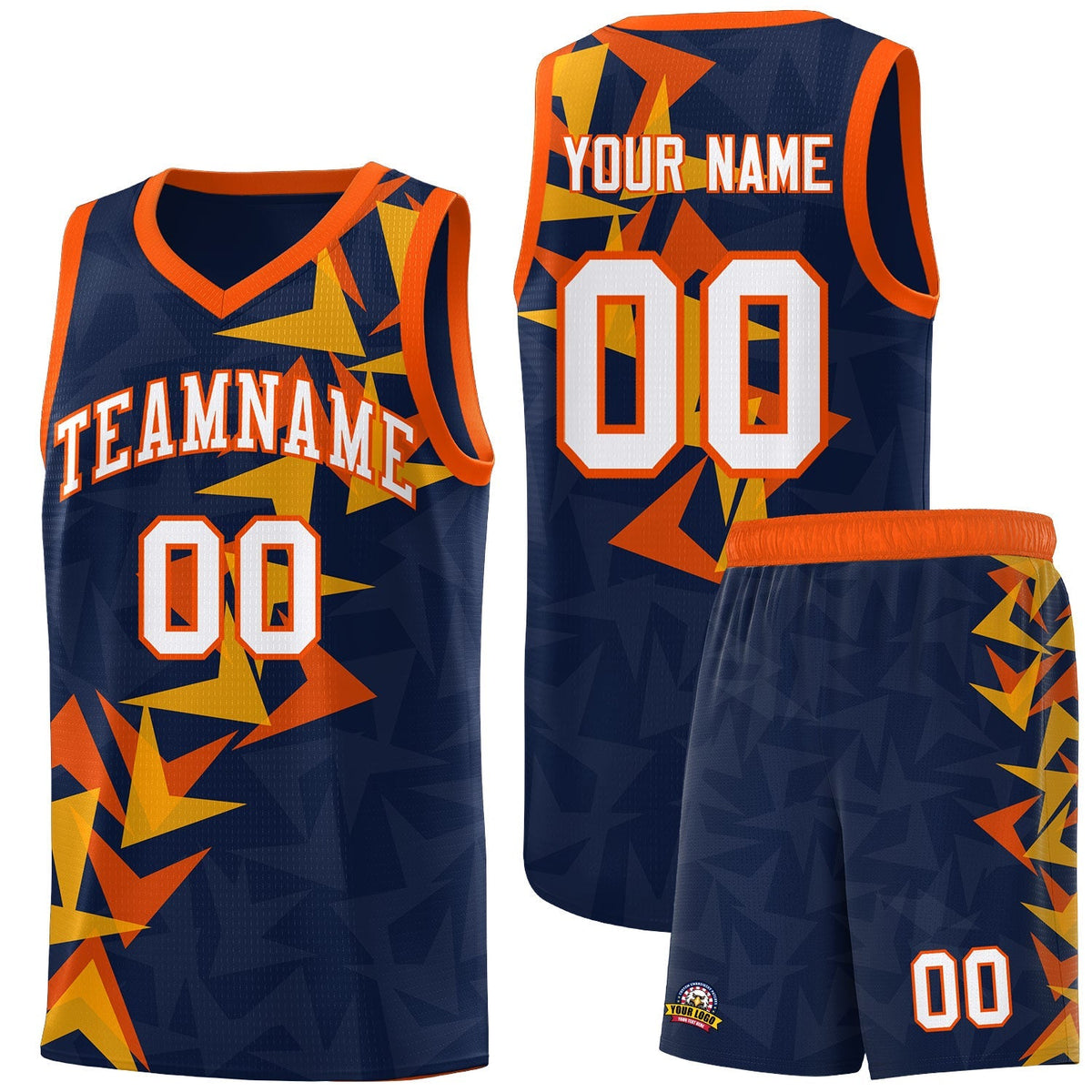 Custom Navy Boomerang Pattern Kits Basketball Jersey|KXKSHOP