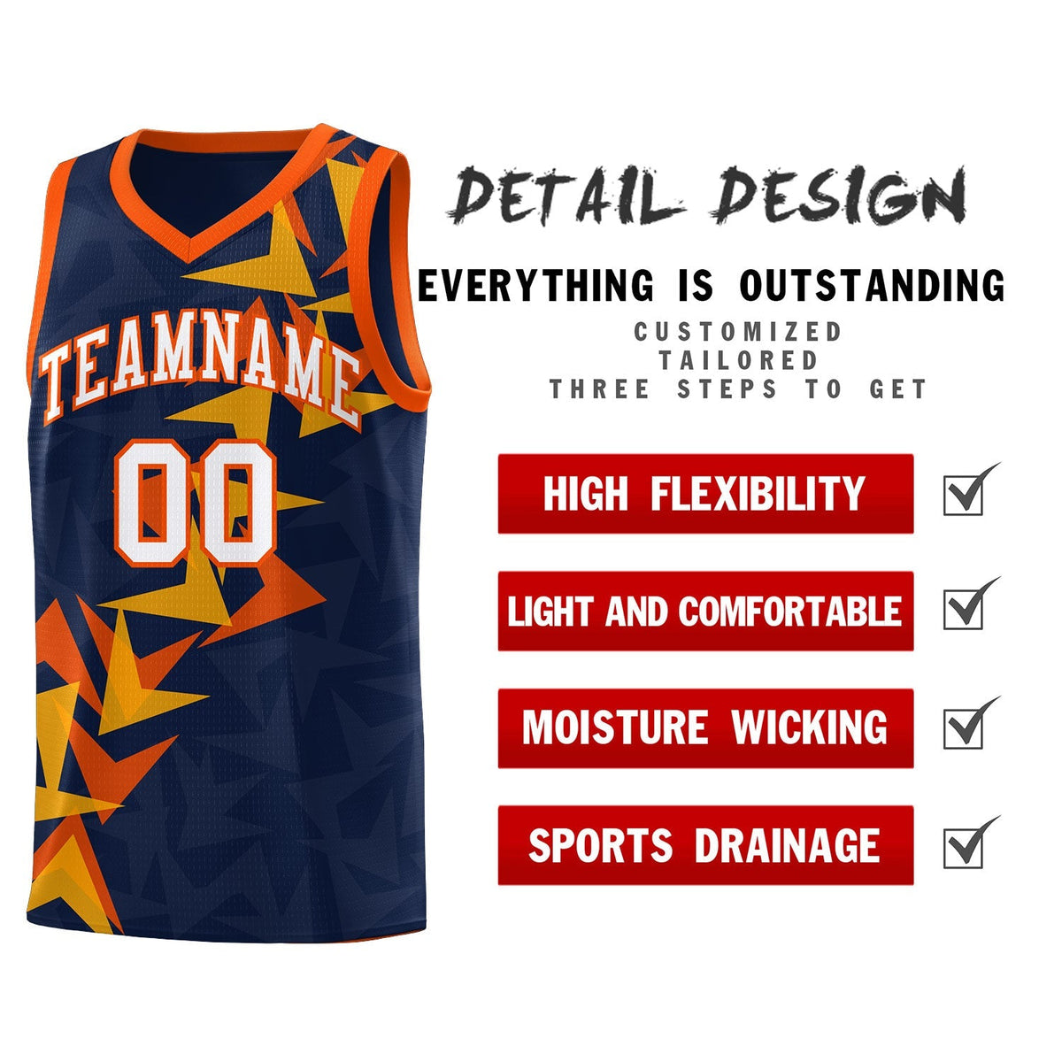 Custom Navy Boomerang Pattern Kits Basketball Jersey|KXKSHOP