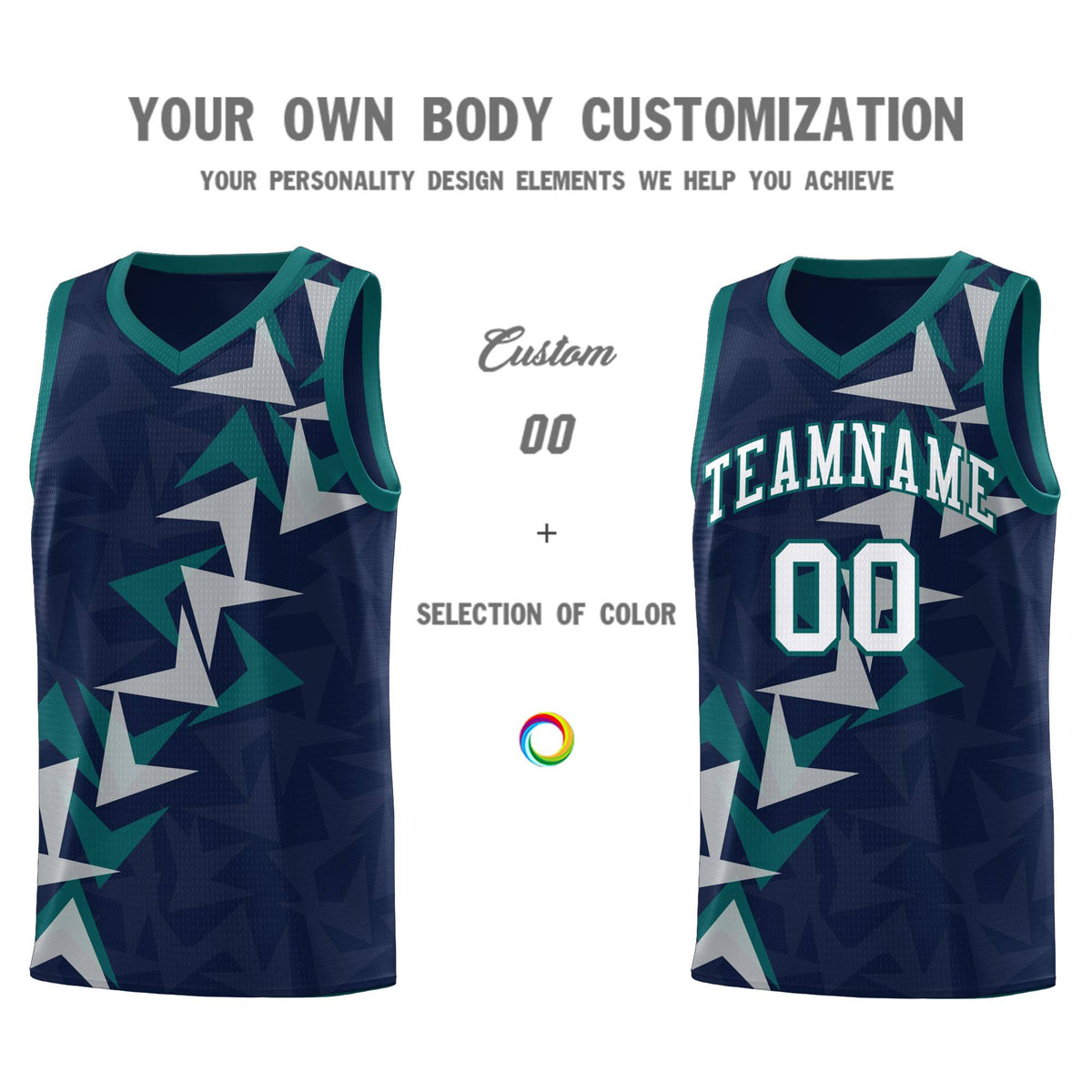 Custom Navy Boomerang Pattern Kits Basketball Jersey|KXKSHOP