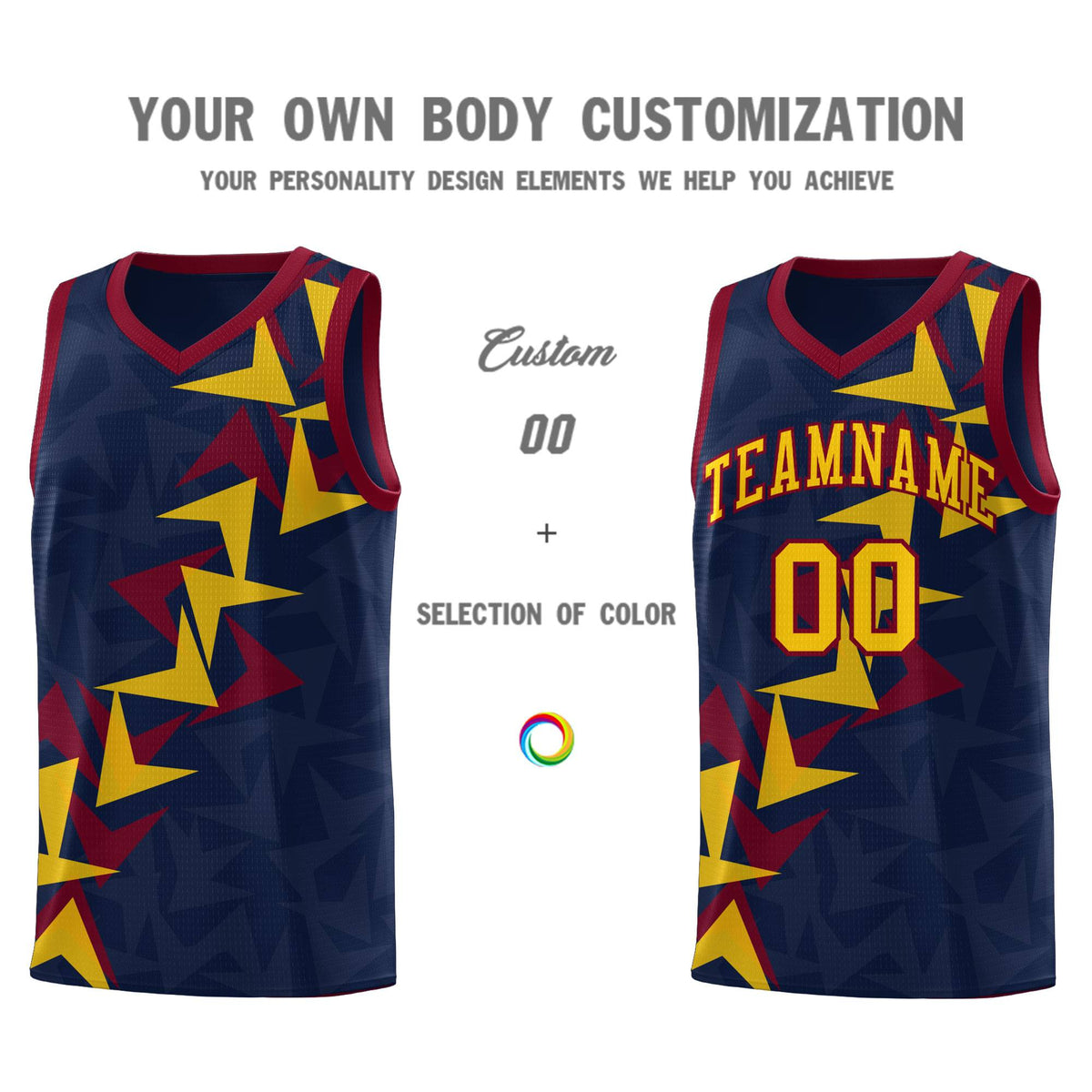 Custom Navy Boomerang Pattern Kits Basketball Jersey|KXKSHOP