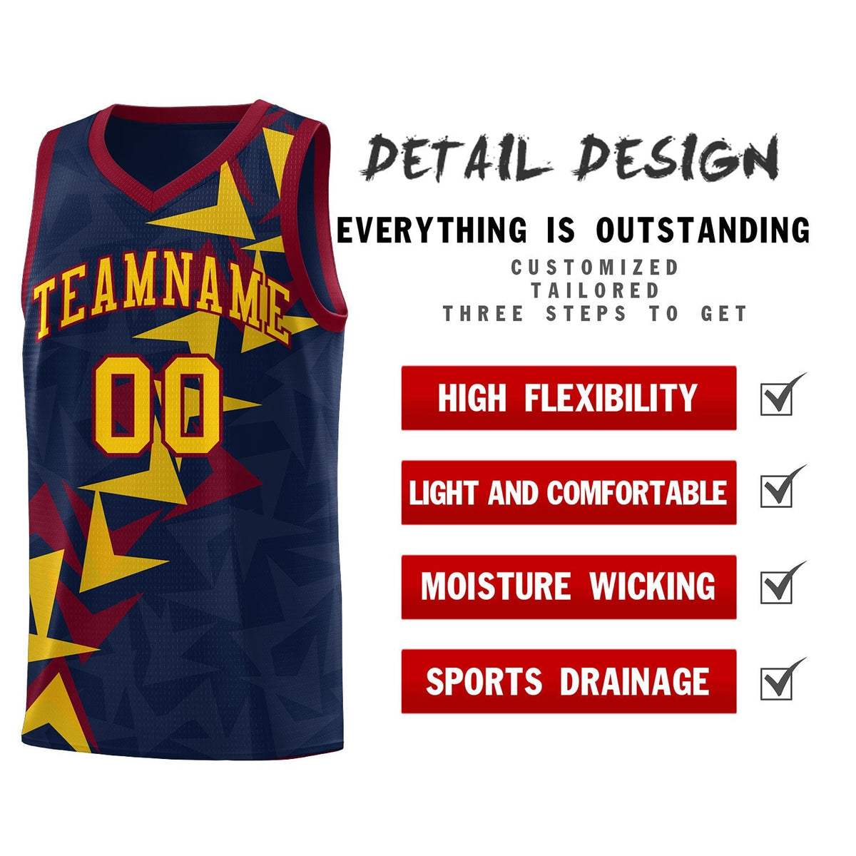 Custom Navy Boomerang Pattern Kits Basketball Jersey|KXKSHOP