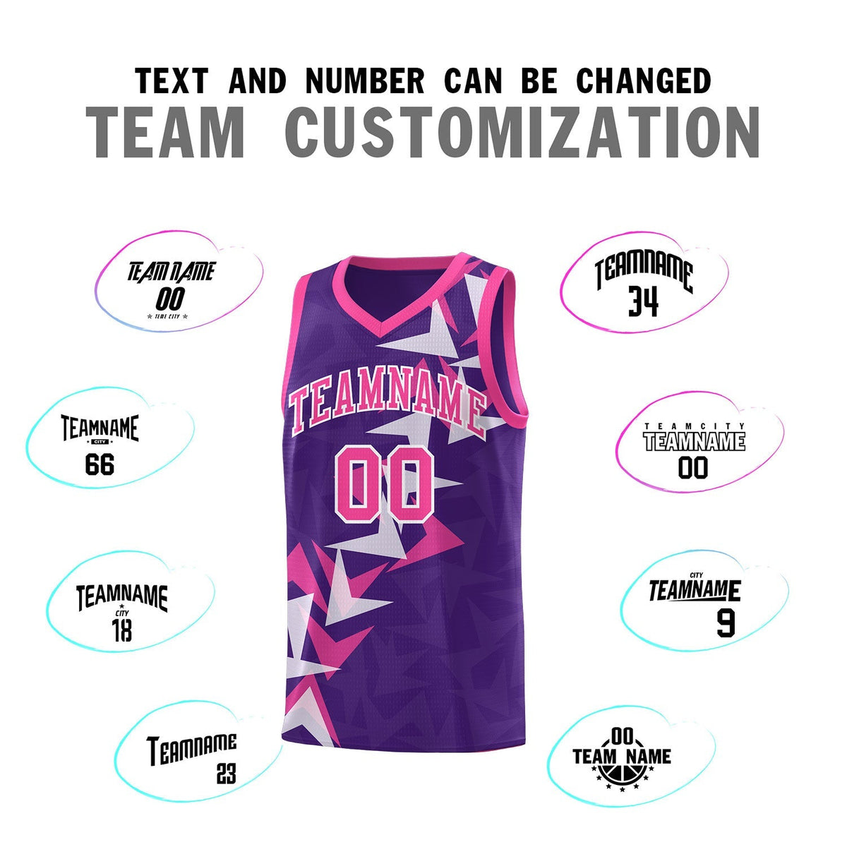 Custom Purple Boomerang Pattern Kits Basketball Jersey|KXKSHOP