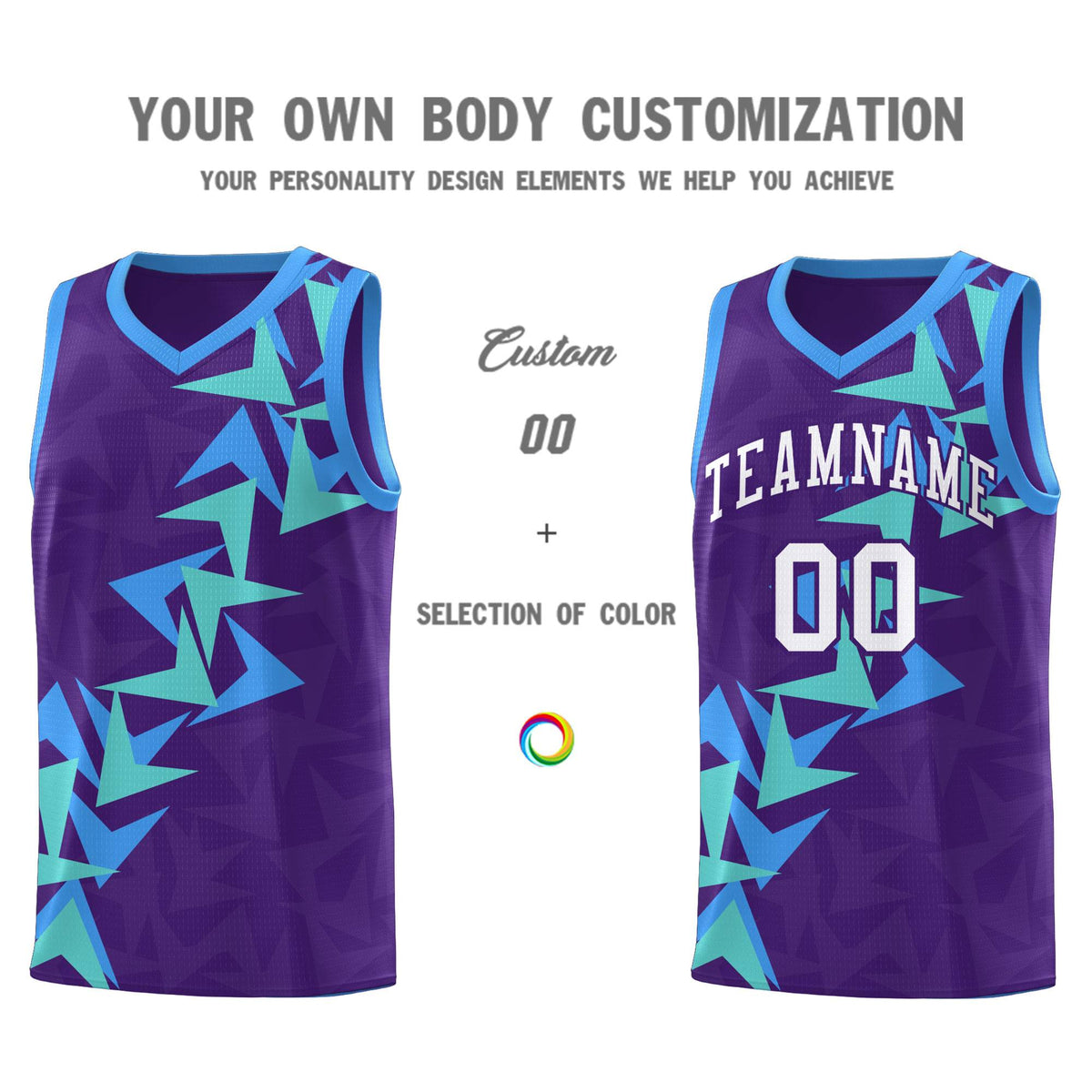 Custom Purple Boomerang Pattern Kits Basketball Jersey|KXKSHOP