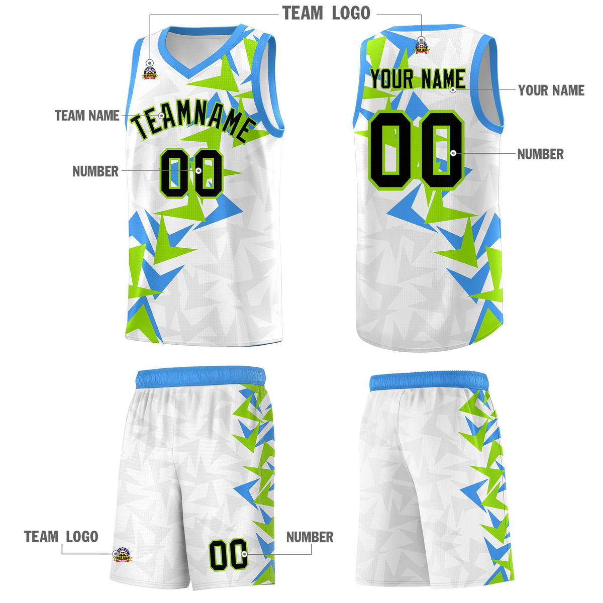Custom White Boomerang Pattern Kits Basketball Jersey|KXKSHOP