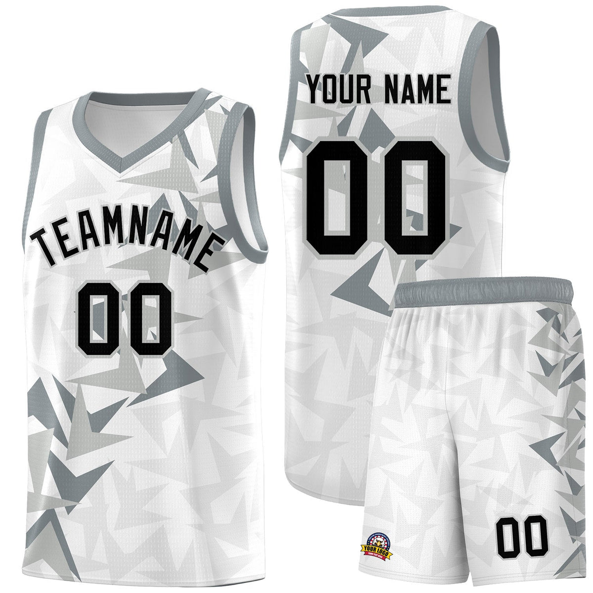 Custom White Boomerang Pattern Kits Basketball Jersey|KXKSHOP