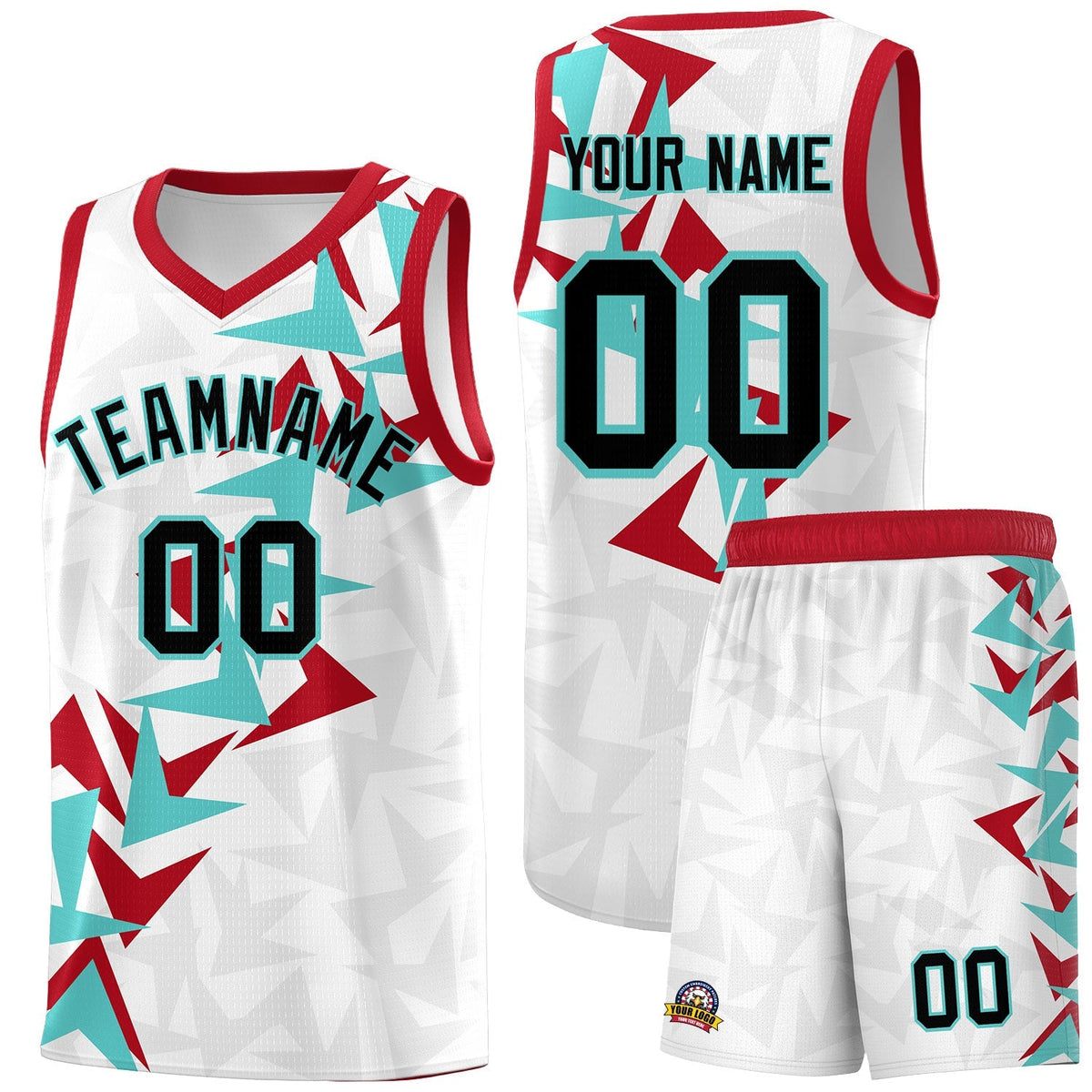 Custom White Boomerang Pattern Kits Basketball Jersey|KXKSHOP