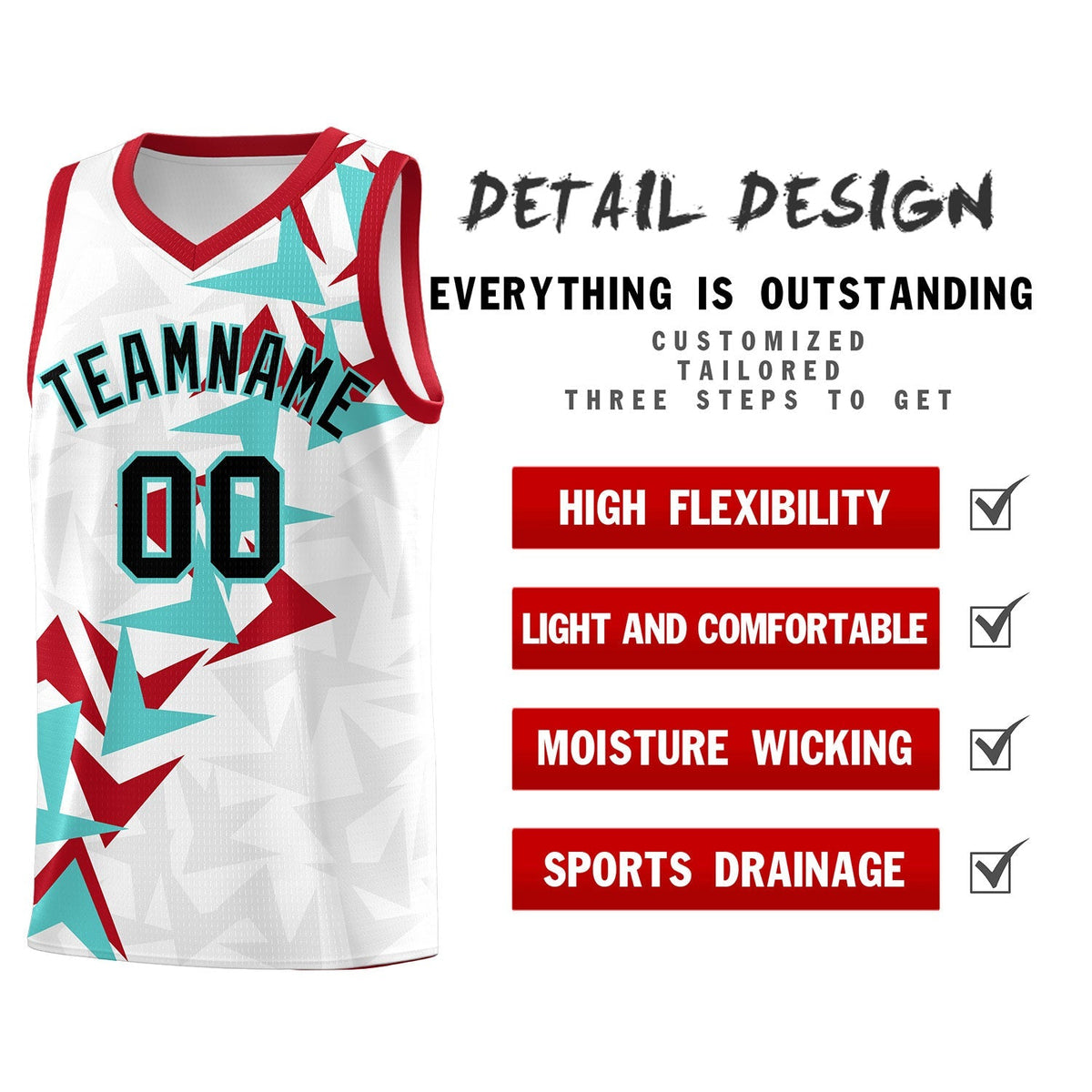 Custom White Boomerang Pattern Kits Basketball Jersey|KXKSHOP