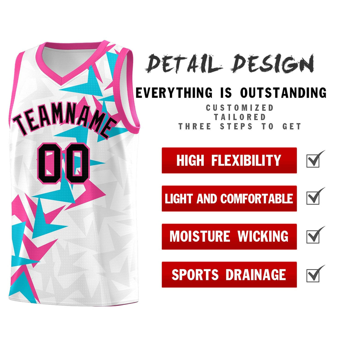 Custom White Boomerang Pattern Kits Basketball Jersey|KXKSHOP