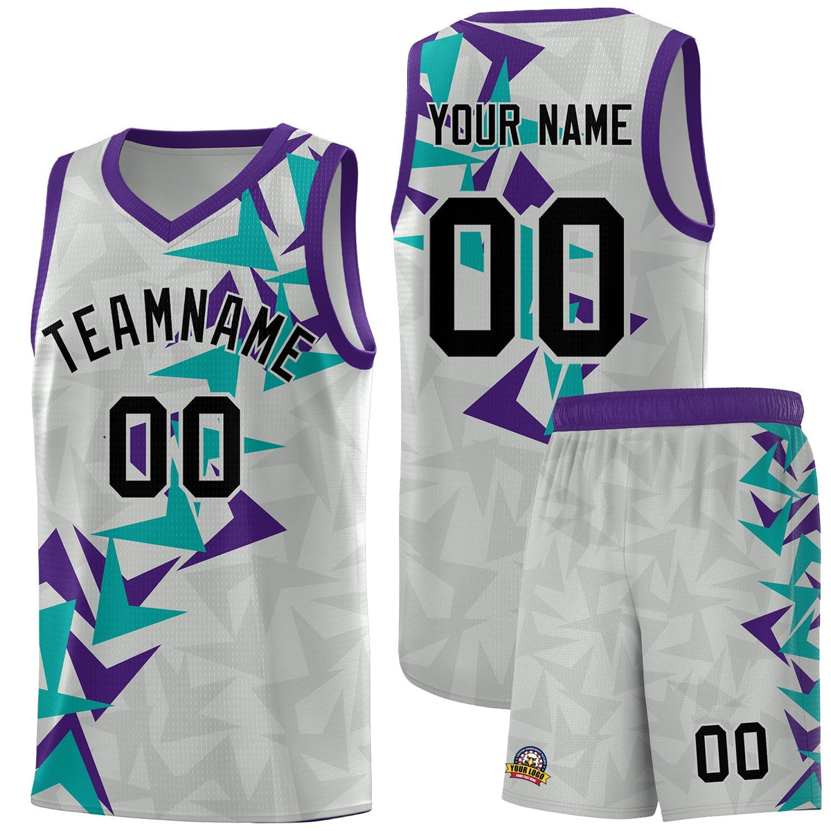 Custom Gray Boomerang Pattern Kits Basketball Jersey|KXKSHOP