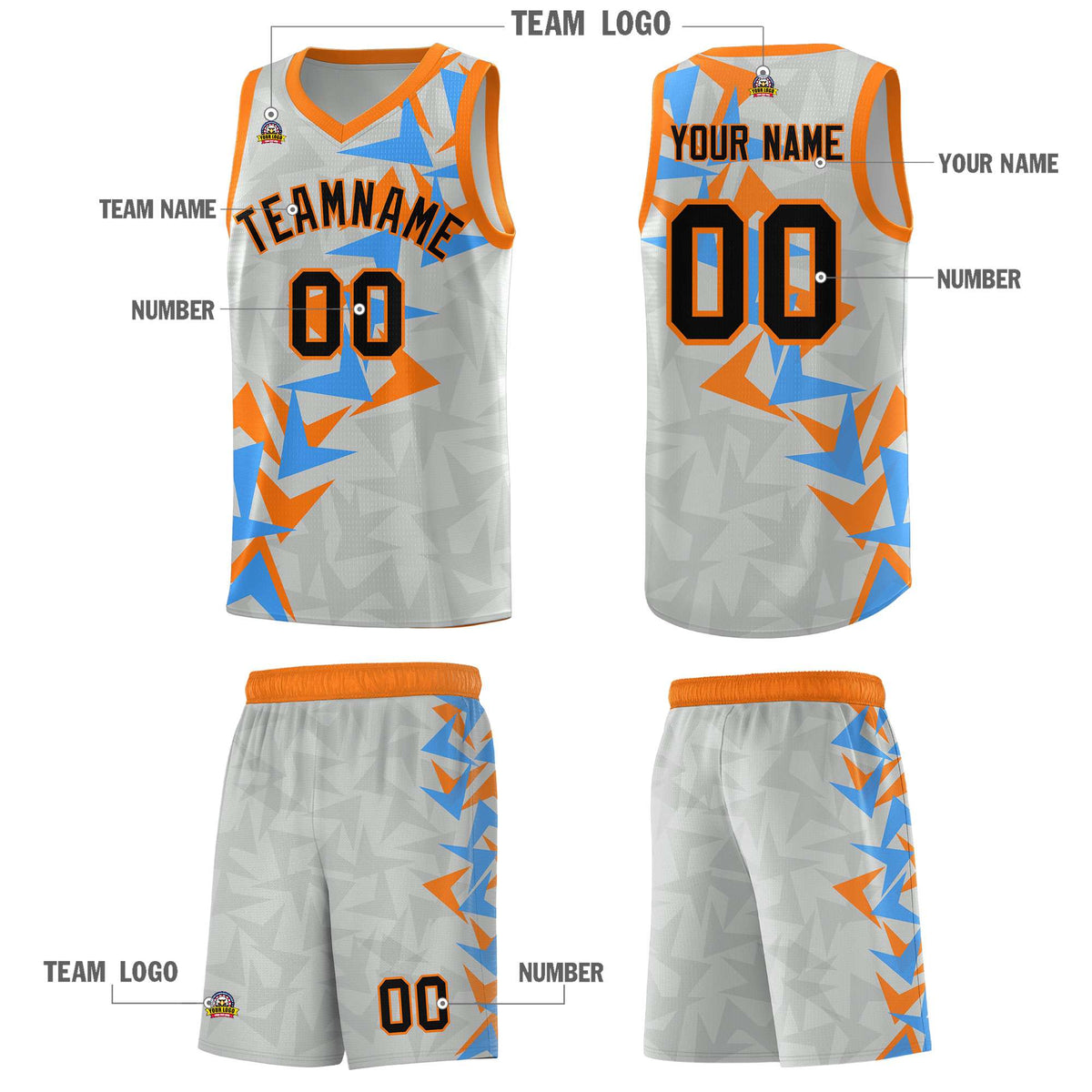 Custom Gray Boomerang Pattern Kits Basketball Jersey|KXKSHOP