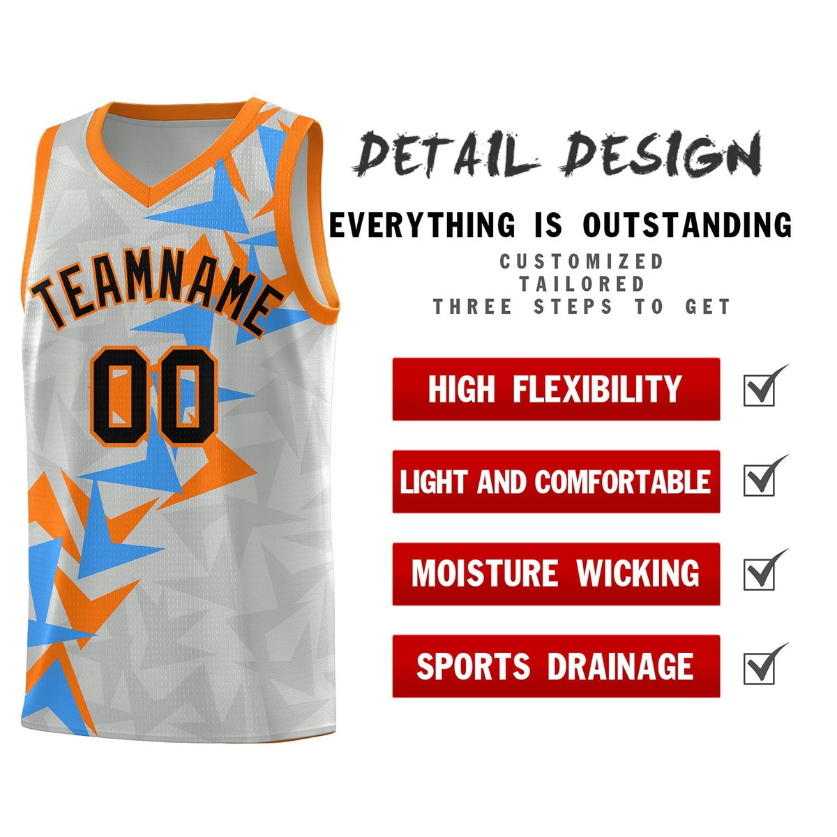 Custom Gray Boomerang Pattern Kits Basketball Jersey|KXKSHOP