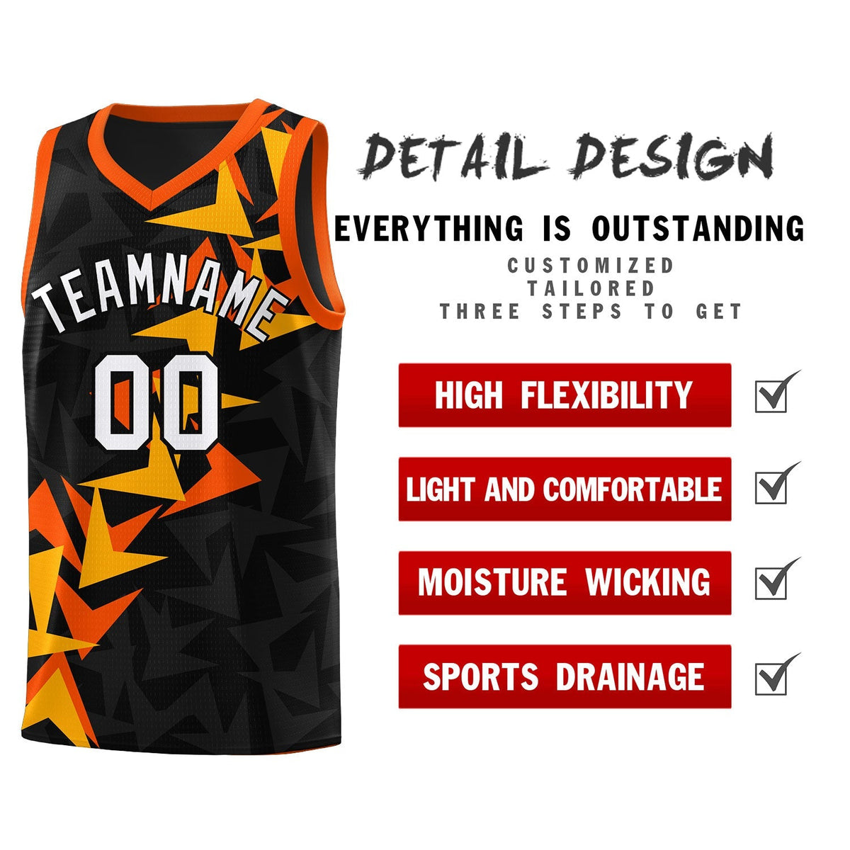 Custom Black Boomerang Pattern Kits Basketball Jersey|KXKSHOP