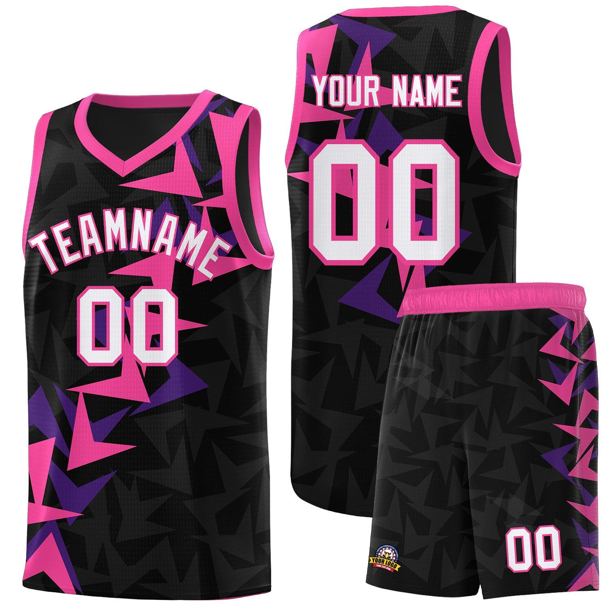 Custom Black Boomerang Pattern Kits Basketball Jersey|KXKSHOP