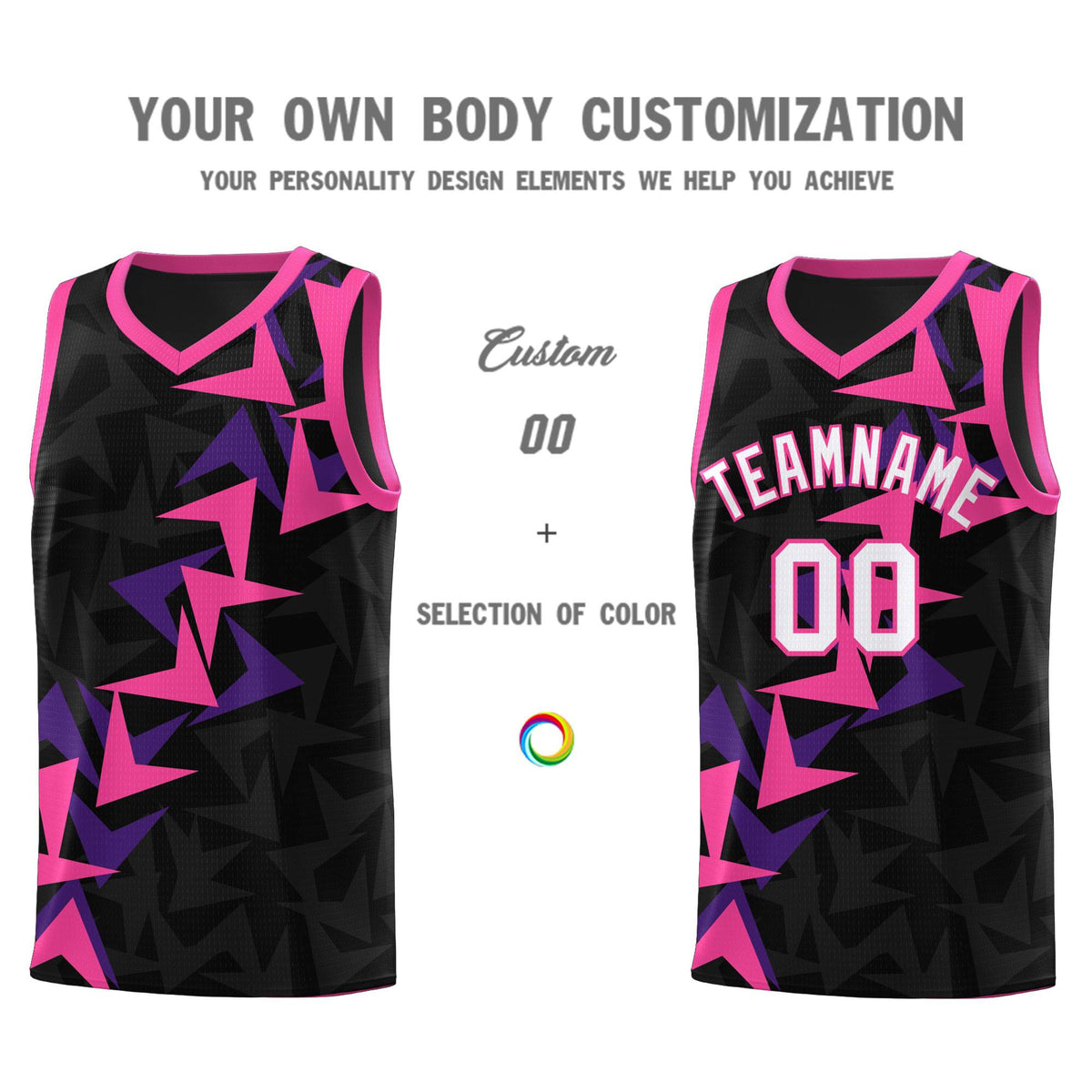 Custom Black Boomerang Pattern Kits Basketball Jersey|KXKSHOP