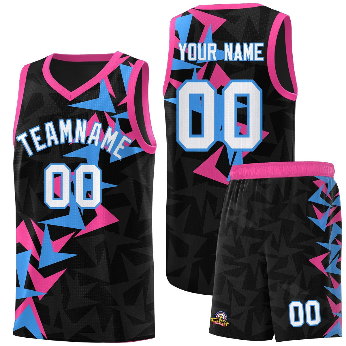 Custom Black Boomerang Pattern Kits Basketball Jersey|KXKSHOP