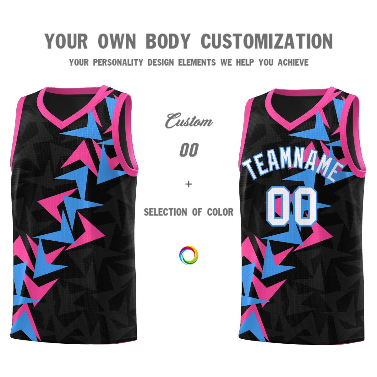 Custom Black Boomerang Pattern Kits Basketball Jersey|KXKSHOP