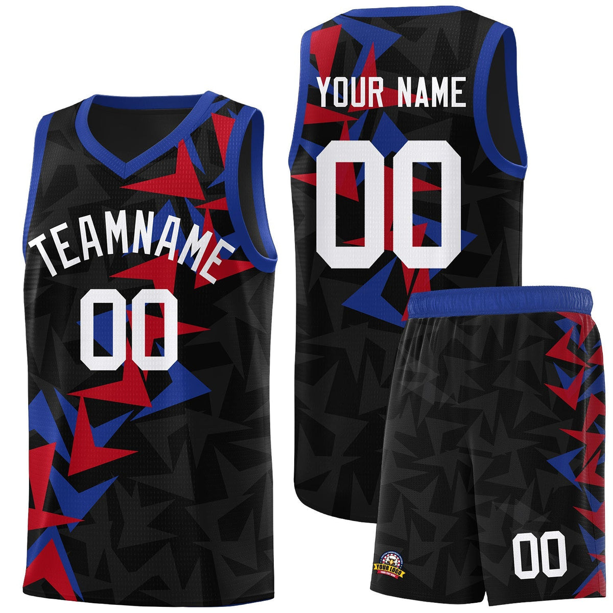Custom Black Boomerang Pattern Kits Basketball Jersey|KXKSHOP