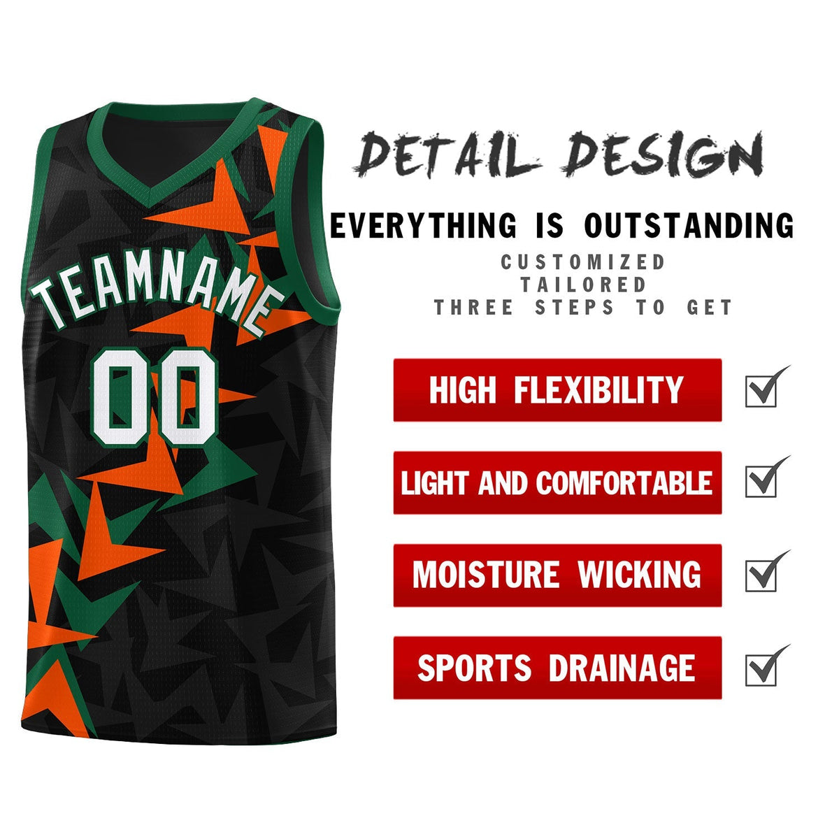 Custom Black Boomerang Pattern Kits Basketball Jersey|KXKSHOP