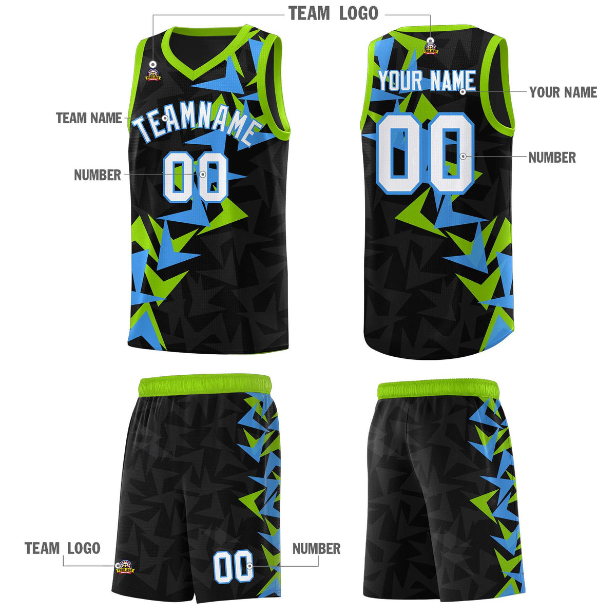 Custom Black Boomerang Pattern Kits Basketball Jersey|KXKSHOP