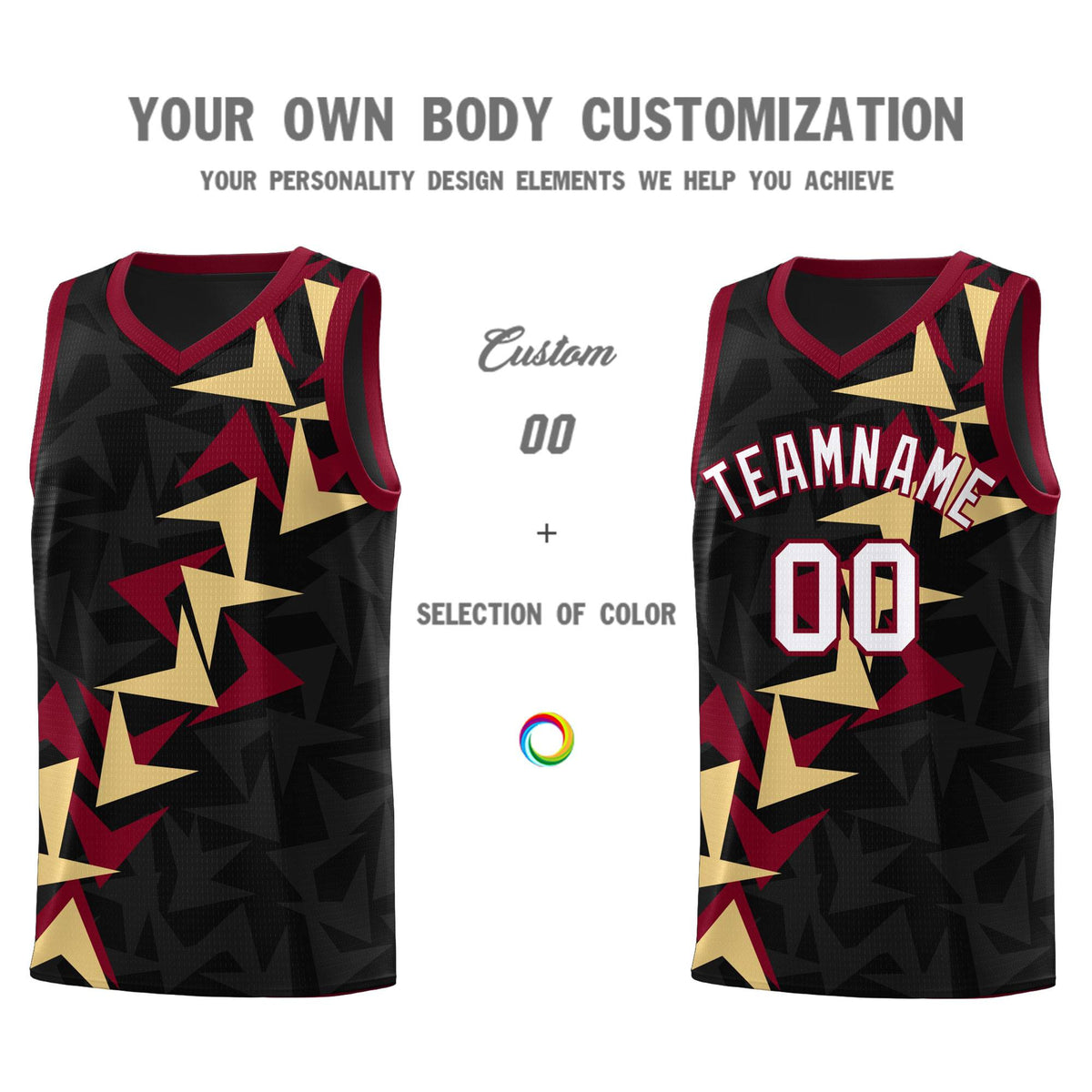 Custom Black Boomerang Pattern Kits Basketball Jersey|KXKSHOP