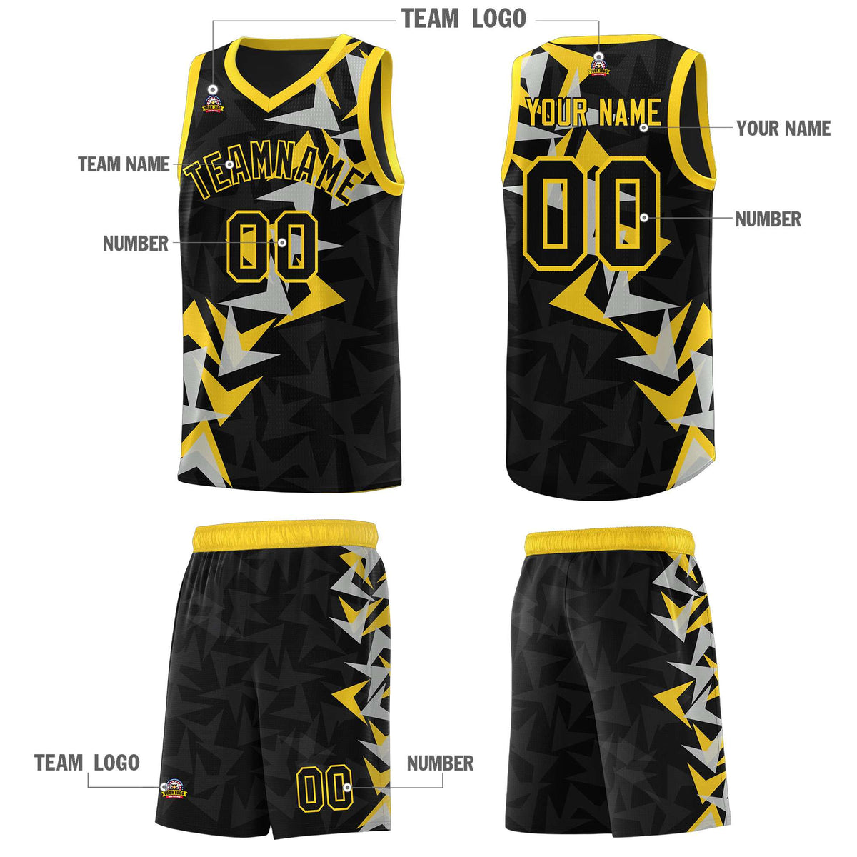Custom Black Boomerang Pattern Kits Basketball Jersey|KXKSHOP