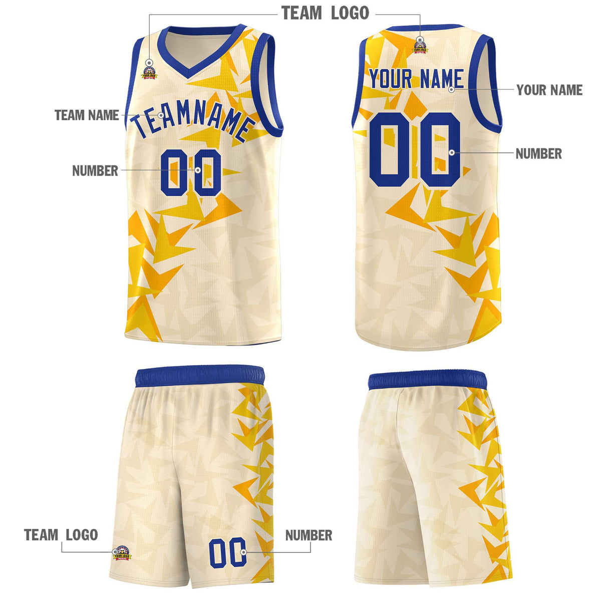 Custom Cream Boomerang Pattern Kits Basketball Jersey|KXKSHOP
