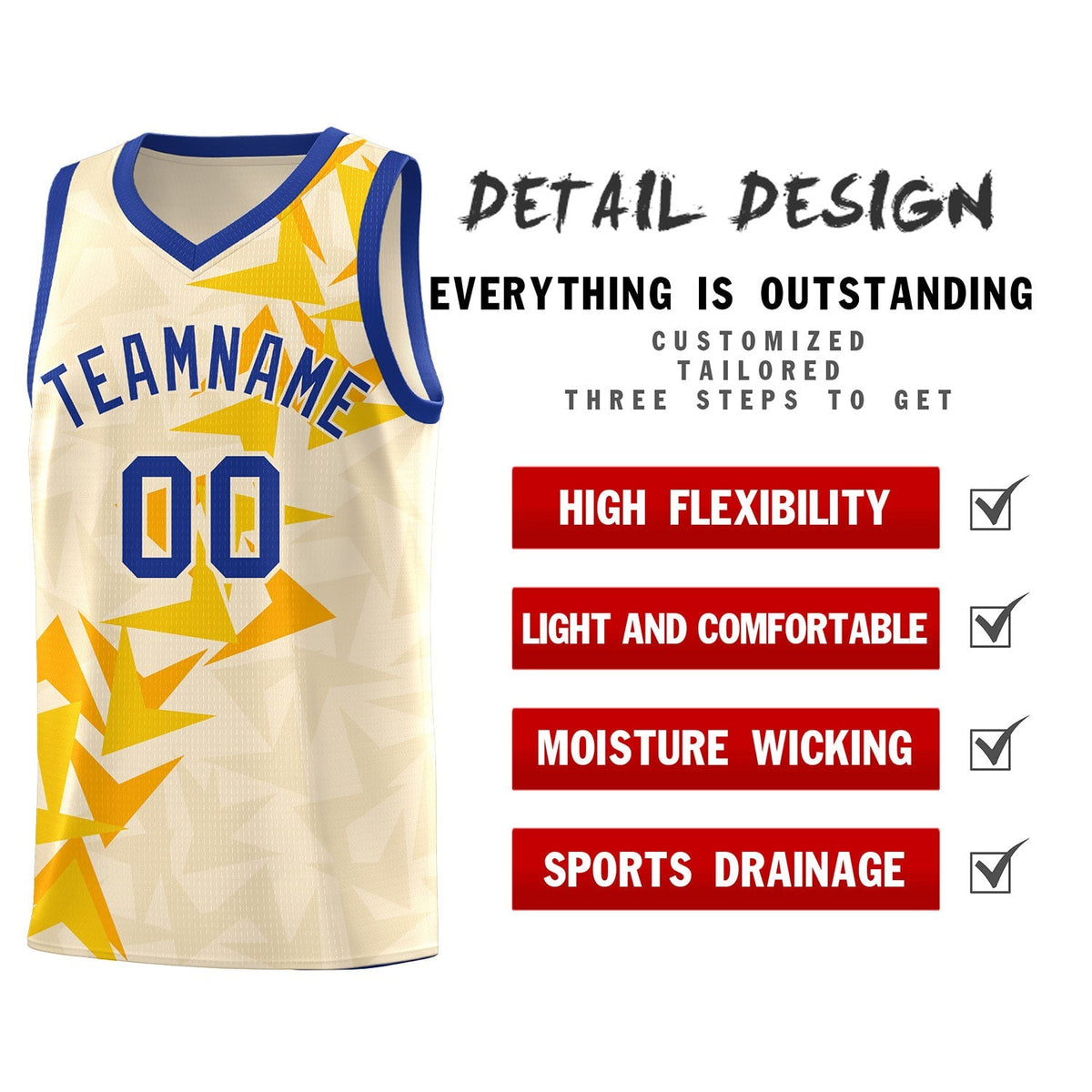 Custom Cream Boomerang Pattern Kits Basketball Jersey|KXKSHOP