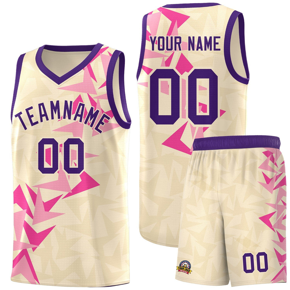 Custom Cream Boomerang Pattern Kits Basketball Jersey|KXKSHOP