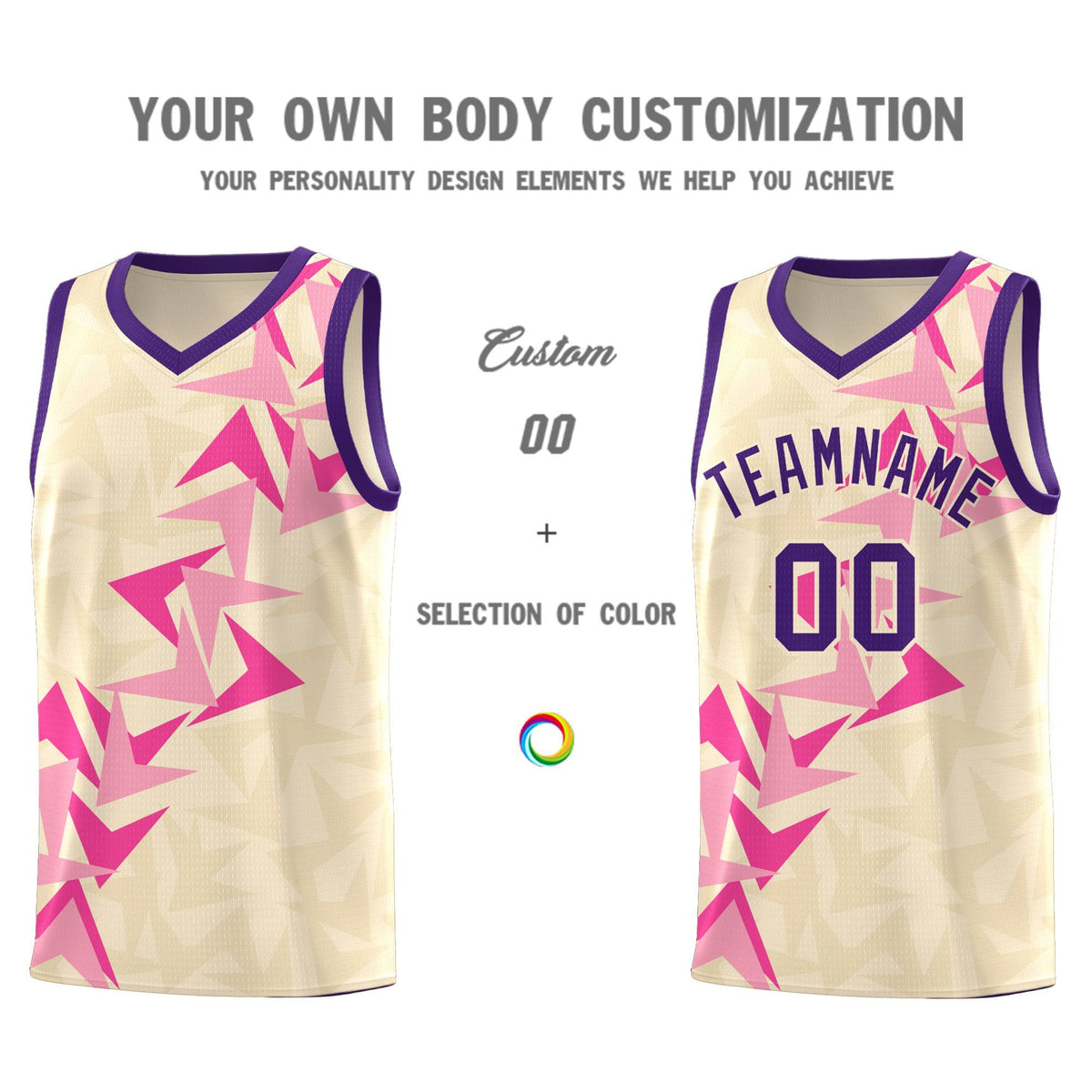 Custom Cream Boomerang Pattern Kits Basketball Jersey|KXKSHOP