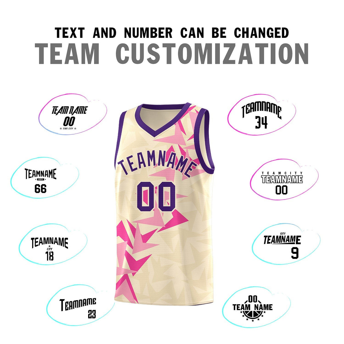 Custom Cream Boomerang Pattern Kits Basketball Jersey|KXKSHOP
