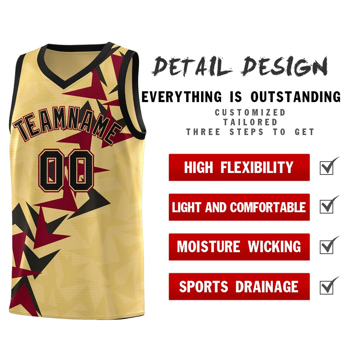 Custom Khaki Boomerang Pattern Kits Basketball Jersey|KXKSHOP