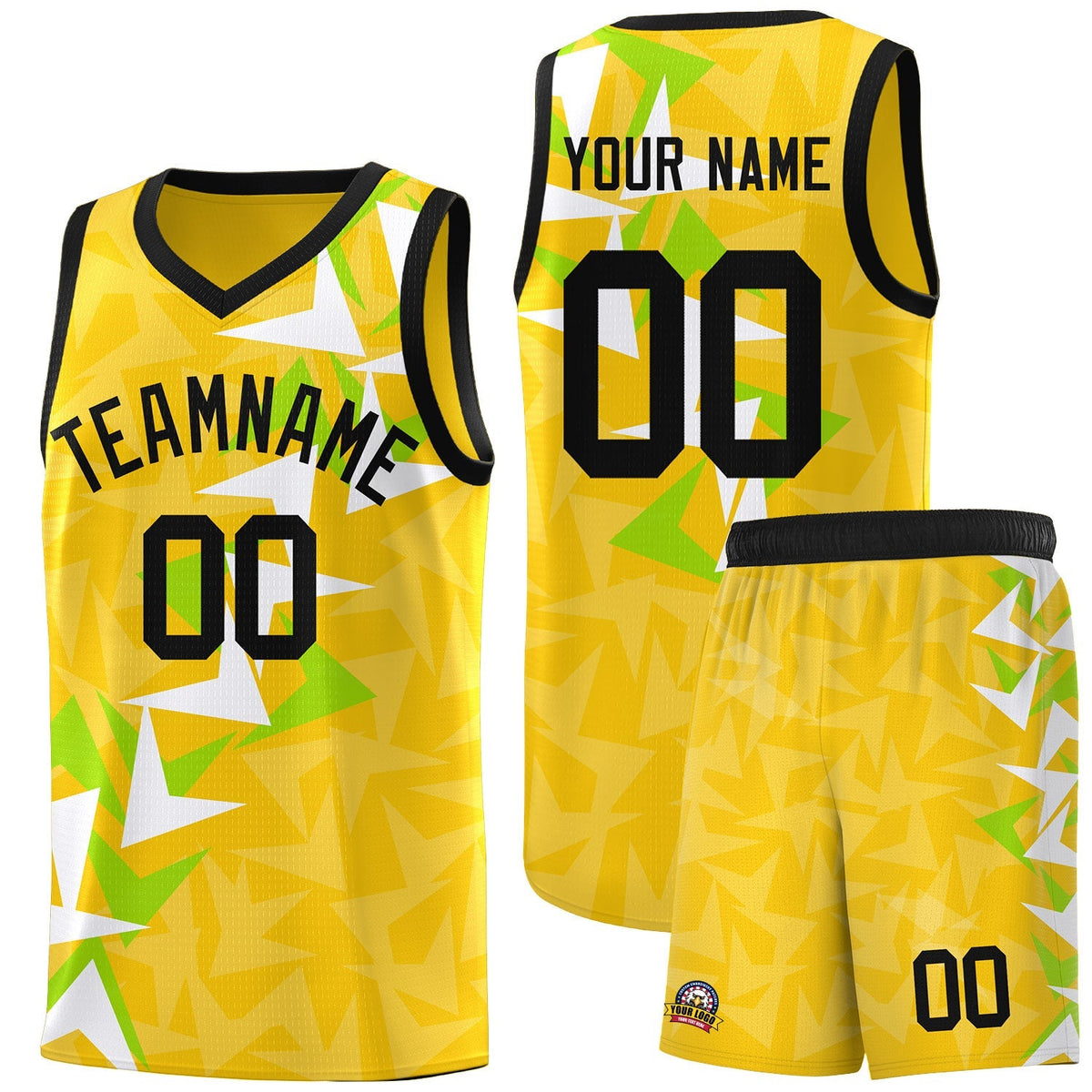 Custom Gold Boomerang Pattern Kits Basketball Jersey|KXKSHOP